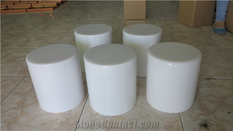 Empress White Marble Fangshan White Marble Cremation Urns