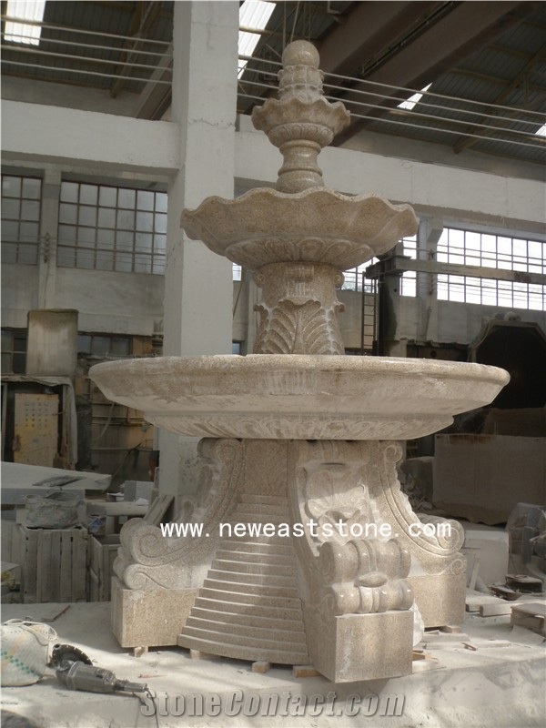 High Quality Outdoor Cheapest Factory Price Natural China Yellow Granite Stone Water Fountain Supplies