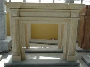 Interior Decoration Antique Natural Sunny Beige Marble Fireplace Surround Wholesale