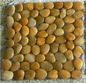 Yellow Polished Pebble Stone, Yellow Ordinary River Stone&Pebbles with Different Size, Pebble for Landscaping Decoration