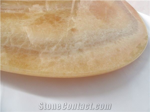 China Honey Yellow Onyx Round Table Tops