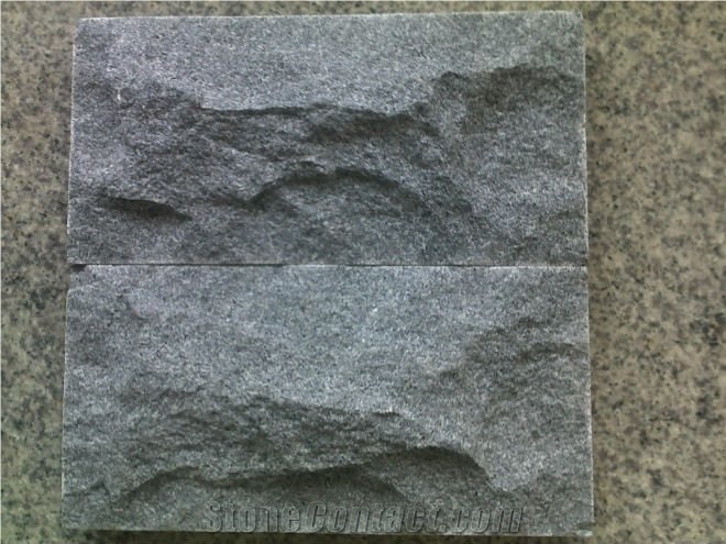 G654 Dark Grey Granite Mushroom Stone, Natural Split G654 Black Granite Mushroom Stone Wall Cladding