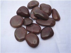 High Polished Red River Pebble Stone,Natural River Aggregates Pebble Walkway, Flat Pebble ,Red Gravel