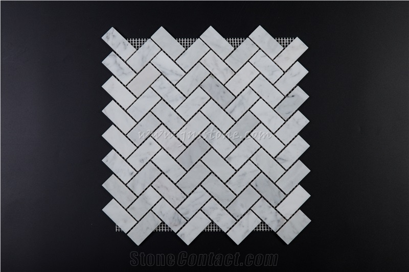 White Marble Mosaics / Carrara White Marble Mosaics / Italy White Marble Mosaics / Calacatta White Marble Mosaics