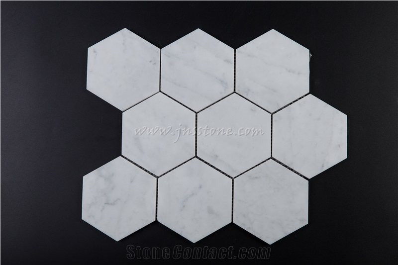 White Marble Mosaics / Carrara White Marble Mosaics / Italy White Marble Mosaics / Calacatta White Marble Mosaics
