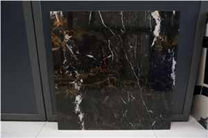 Flooring Black Marble Portoro Laminated Marble Panel