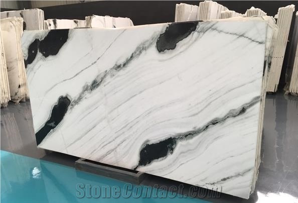 New Polished Panda White Slabs/Good Quality Black and White Marble Slabs and Tiles/Chinese Marble Wall Covering Tiles, Landscape Paintings Marble