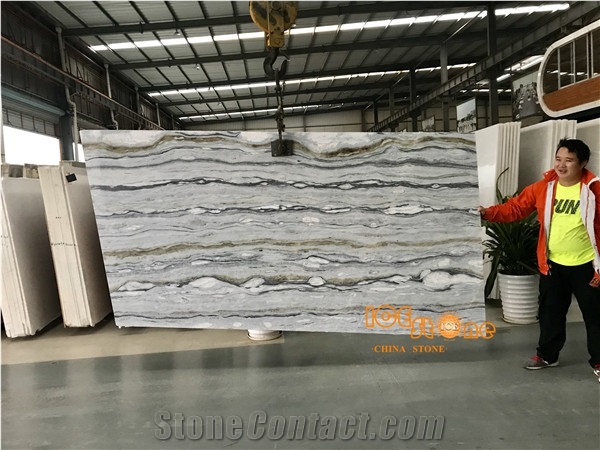 China Braennlyckan Moerk Special Gorgeous Commercial Twilight Black Blue Valley Green Marble Tiles & Slabs/Chinese Wall Covering/Floor/Project/Special