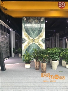 China Dreaming Green Marble,Chinese Grade Nature Stone,Good for Bookmatch,Tv Background Slab, Cut to Size, Wall and Floor
