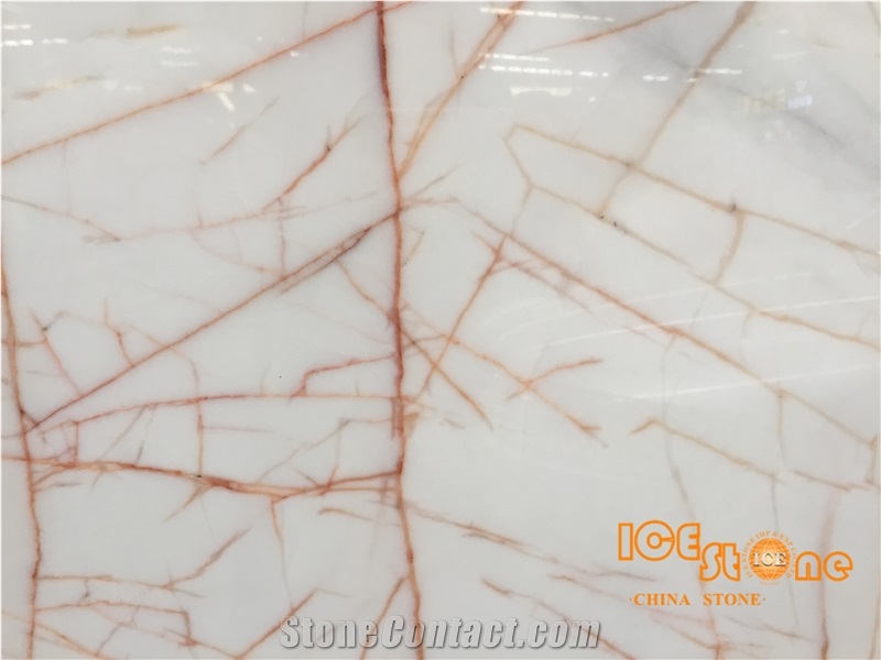 China Golden Spider Marmara Dolomite Marble Slabs Tiles New Quarry White Onyx Red Line/ Natural Stone/ Own Factory/ Wall Floor Covering Stepping