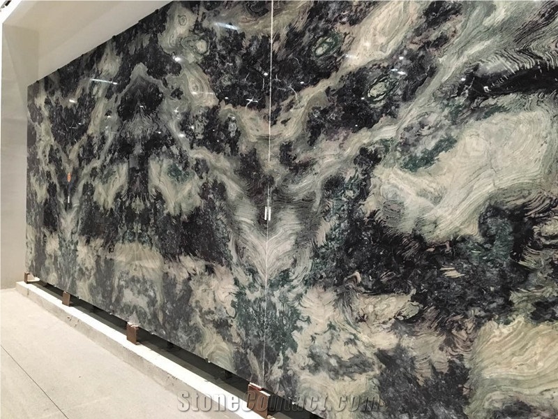 China Misty Forest Black Marble Blocks Slabs Tiles/ Chinese Natural Stone/ Bookmatch Wall Floor Covering Backround