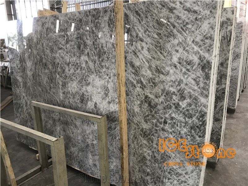 China Polished Alps Snow Grey Marble Slabs Tiles/ Natural White & Grey/ Wall Floor Covering Countertops Vanity Interior Projects/ Own Factory Quarry
