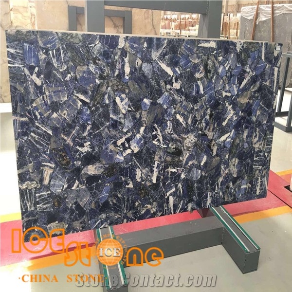 China Solidate Blue Jasper,Semiprecious Tiles,Semi Precious Slabs,Shiny Stone ,Luxury Decorations Chinese Gemstone Home and Hotel Decoration Materials