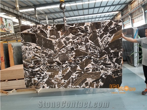 Chinese Brown Polished Marble Tiles & Slabs/China Kylin Black White Wall Floor Covering/Cheap Price Stable Quantity for Project/Cream Chocolate
