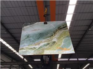 Chinese Dreaming Green Backlit Marble Slabs