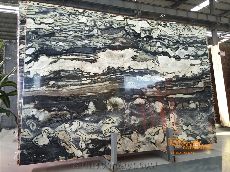 Chinese Twilight Green Marble, China Lotus Slabs, Tv Background Slab, Cut to Size, Wall and Floor Covering Natural Stone, Factory
