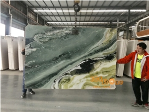 Dreaming Green/Paradise Jade/Heaven Verde Marble/Bookmatch/Backlit/Wall Cladding/Floor Covering/Slabs/Tile/Cut to Size/Polished/China Stone/Own Quarry