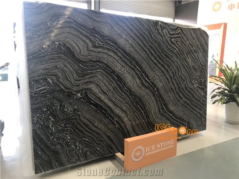 Kenya Black Marble, Silver Wave Grey,China Building Decoration Wood Natural Stone, Countertop, Wall & Floor Covering, Direct Factory, Cut to Size