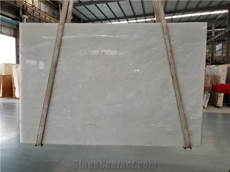 White Onyx/Royal White Onyx/Natural Stone Polished Slabs&Tiles Floor Wall Coverting Backlit Building Project Chinese Manufactory Factory Warehouse