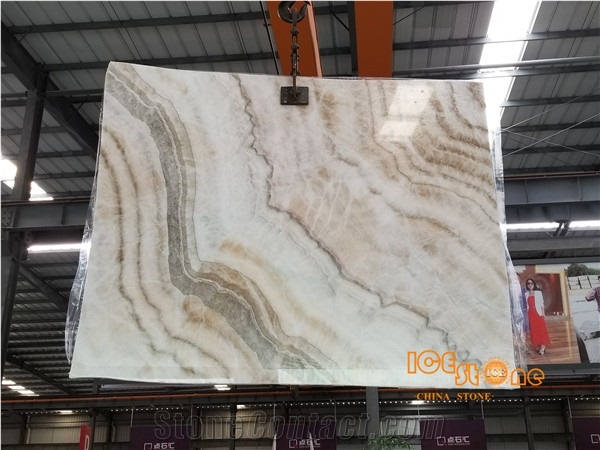 Wooden Beige Onyx/Yellow Wood Jade/With Grey Vein/Transparency/Backlit/Bookmatch/Slabs/Tiles/Cut to Size/Polished/China Quarry/Wall Cladding/Floor