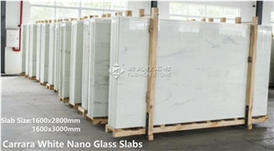 Carrara White, Nano Glass, Crystallized Glass Stone,Slabs, Tiles