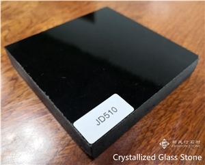 Pure Black Marmoglass,Crystallized Glass,Slab &Tile