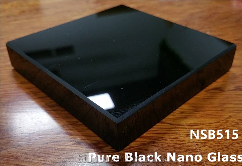Super Black Crystallized Glass Slabs &Tiles, with Deep High Gloss,Polished Suface.