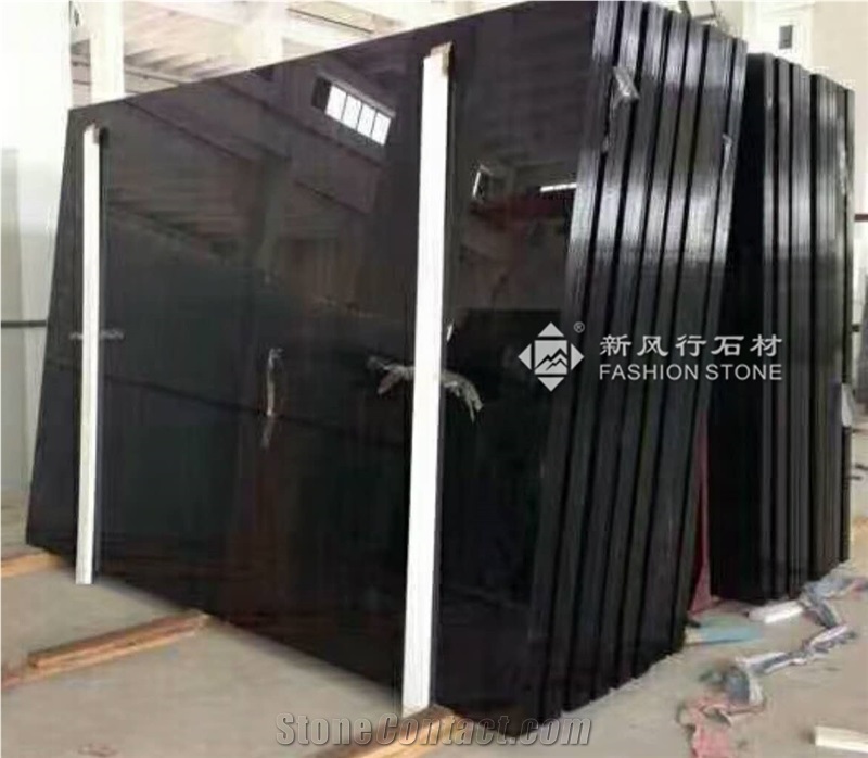 Super Black Crystallized Glass Slabs &Tiles, with Deep High Gloss,Polished Suface.
