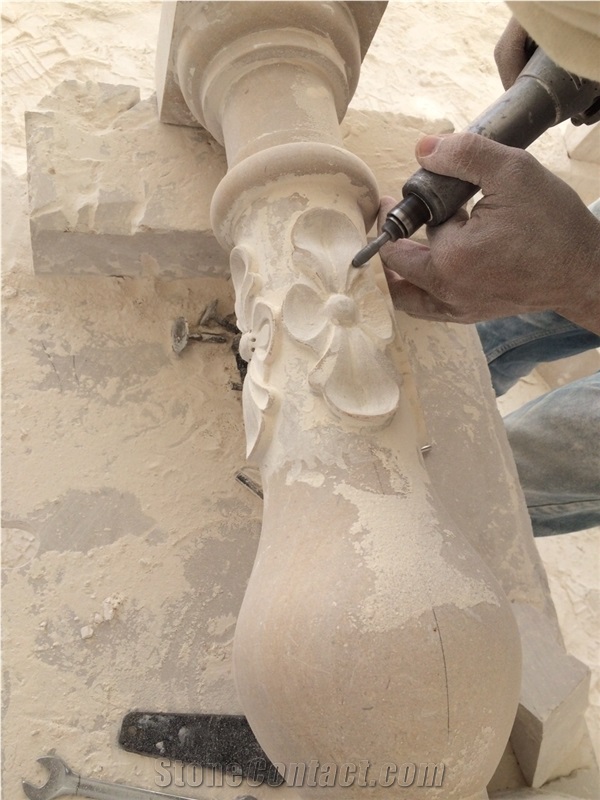 Jerusalem Hand Carved Balustrade and Railings, Balustrade Piers