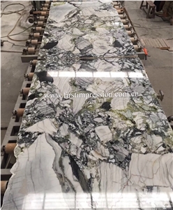 Best Price First Impression Green Stone/ Ice Connect Marble Slabs&Tiles/ White Beauty Mabrle/ Green Jade Natural Stone/ Bookmatck Wall Covering