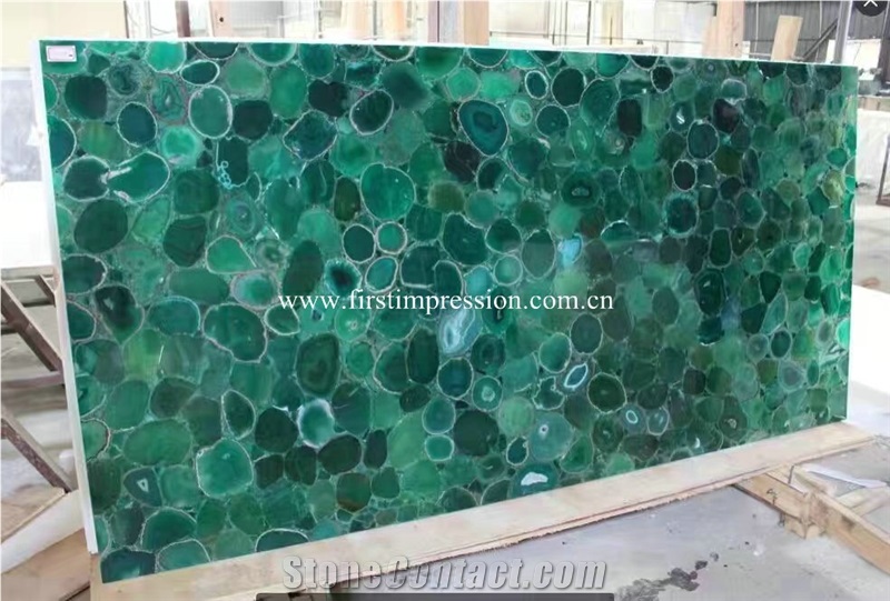 Best Price Green Agate Slab/ Semiprecious Stone Gemstone Stone/ Transperant Countertop Intertior Wall Cladding