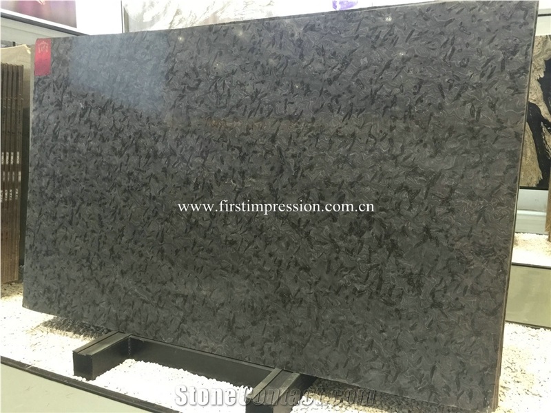 Brazil Matrix Black Granite Leathered Slab & Tile/ Brazil Versace Black Granite Walling & Flooring Tiles/ Matrix Black Granite for Countertops