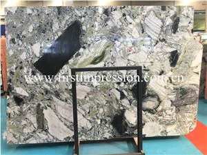 Cheapest White Beauty Green Jade Marble Slabs/ Ice Connect Marble/ Floor Covering Tiles/ Skirting/ Slabs/ Bookmatched/ Polished Natural Stone