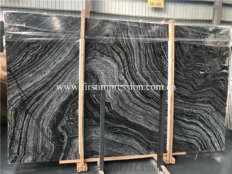 China Black Wood Veins Marble Slabs/ Chinese Cheap Black Marble/ Black Marble Tiles/ Black Wave Marble/ Ancient Wood Black Wooden Marble Slabs