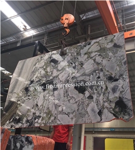 China First Impression Green Stone/ Ice Connect Marble Slabs&Tiles/ White Beauty Mable/ Green Jade Natural Stone/ Bookmatch Wall Covering