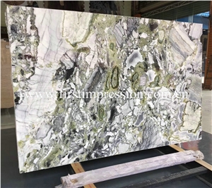 China Ice Jade Marble Slabs&Tiles/ White Beauty Mabrle/ Green Jade Natural Stone/ Bookmatck Wall Covering