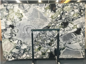 First Impression Stone/ Ice Connect Marble Slabs&Tiles/ White Beauty Mabrle/ Green Jade Natural Stone/ Bookmatck Wall Covering