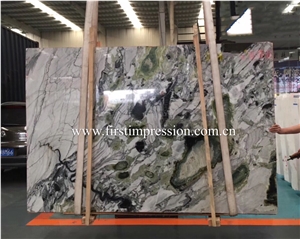 First Impression Stone/ Ice Connect Marble Slabs&Tiles/ White Beauty Mabrle/ Green Jade Natural Stone/ Bookmatck Wall Covering