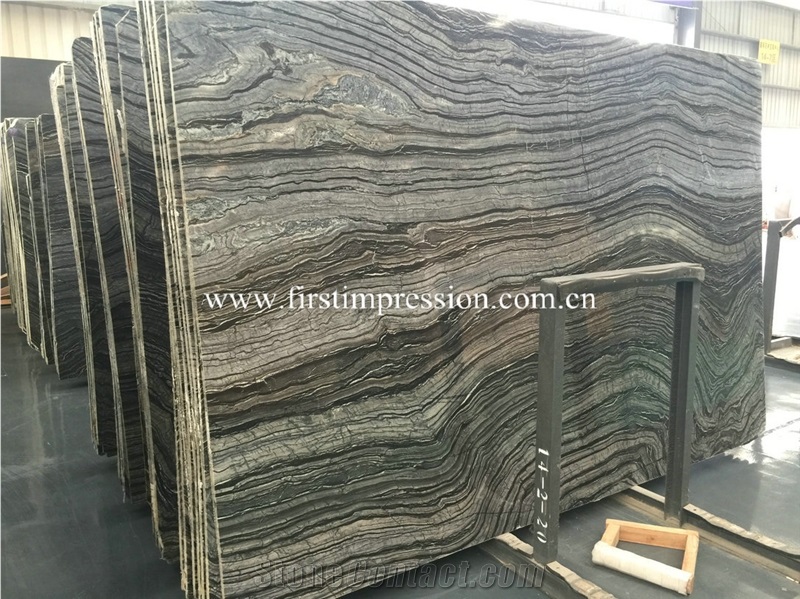 High Quality & Best Price Black Wood Gain Slabs & Tiles/ Silver Wave Black Wooden Zebra/ Antique Wood Black/ Wood Black Serpeggiante Slabs