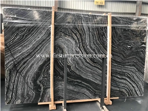 Hot Sale Black Wood Veins Marble Slabs/ Chinese Cheap Black Marble/ Black Marble Tiles/ Black Wave Marble/ Ancient Wood Black Wooden Marble Slabs