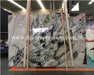 Ice Connect Beauty White Jade Marble Slabs&Tiles/ White Beauty Mabrle/ Green Jade Natural Stone/ Bookmatck Wall Covering