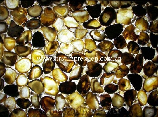New Polished Grey Agate Semiprecious Stone Slabs /Customized Slabs /Grey Semi Precious Stone Panels for Wall&Floor Covering /Interior Decoration
