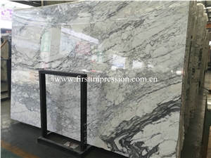 New Polished Statuario Slabs Statuario Venato/ White Statuary Italian Luxury White Marble Slabs/ Pure Snow White Slabs and Tiles