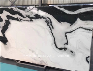 Panda White Marble Slab /China Panda White Marble for Flooring and Wall Tiles /White and Black Marble Slab and Tiles /Panda White Marble for Bookmatch