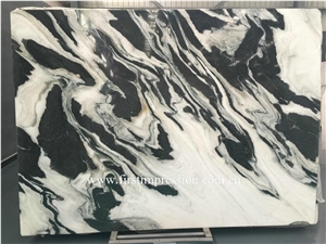 Panda White Marble Slab/White and Black Marble /China Panda White Marble for Bookmatch/Panda White Marble for Flooring and Wall Tiles