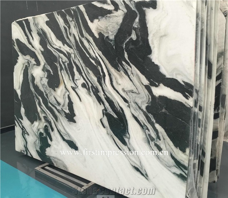 Panda White Marble/White with Black Marble /China Panda White Marble for Bookmatch/Panda White Marble for Flooring and Wall Tiles