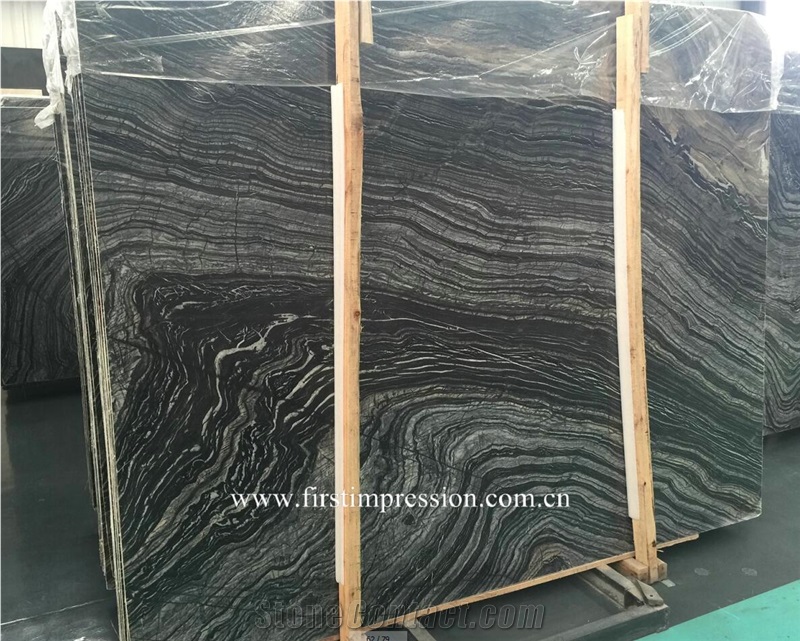 Silver Wave Black Wooden Vevins Marble Slabs /China Wooden Grain Marble/Ancient Wooden Marble Slab/Wooden Vein Marble Slab for Flooring Tiles
