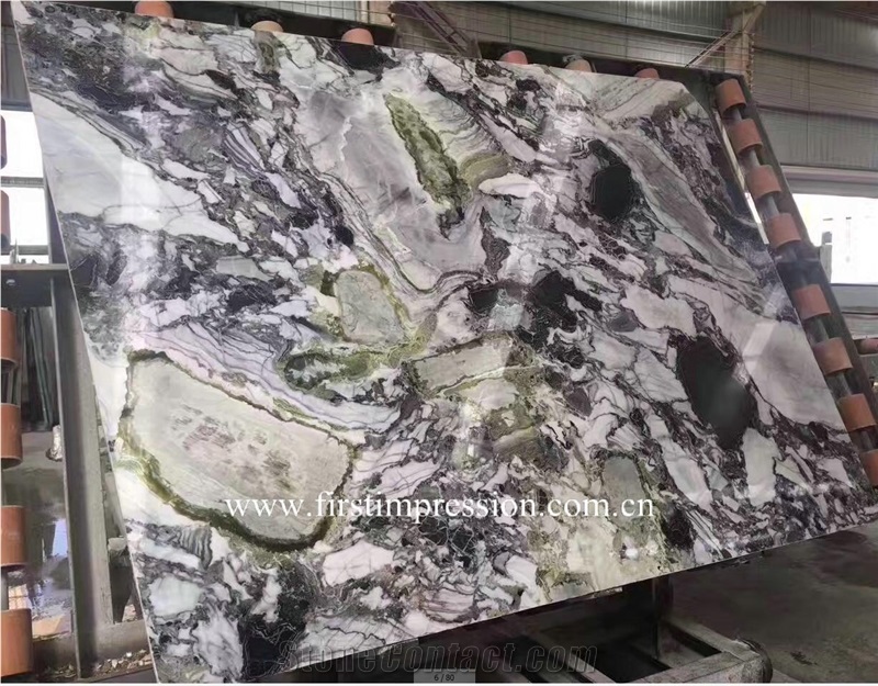 White Beauty Marble/Ice Connect Marble/Chinese Green Marble Slabs/Green Marble Cut to Size/Green Marble Bookmatck /Polished /Hotel Floor Tile