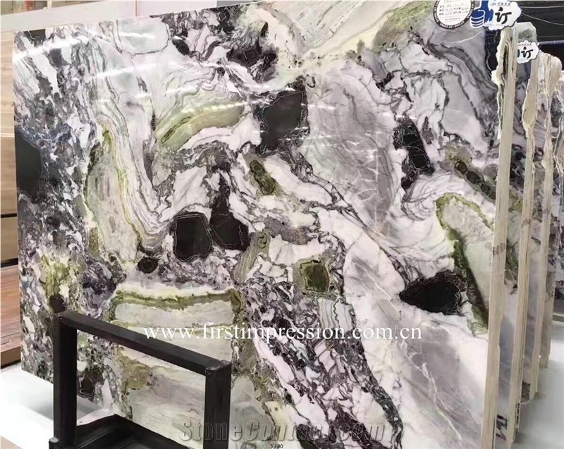 White Beauty Marble/Ice Connect Marble/Chinese Green Slabs/Green Marble Cut to Size/Green Marble Bookmatck /Polished /Hotel Floor Tile