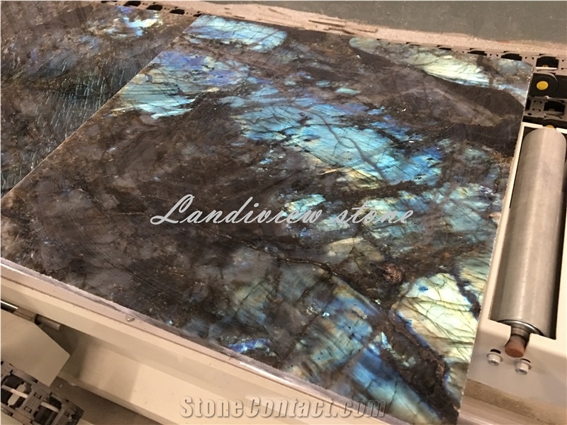 Lemurian Blue Granite Slabs, Labradorite Blue Granite Tiles